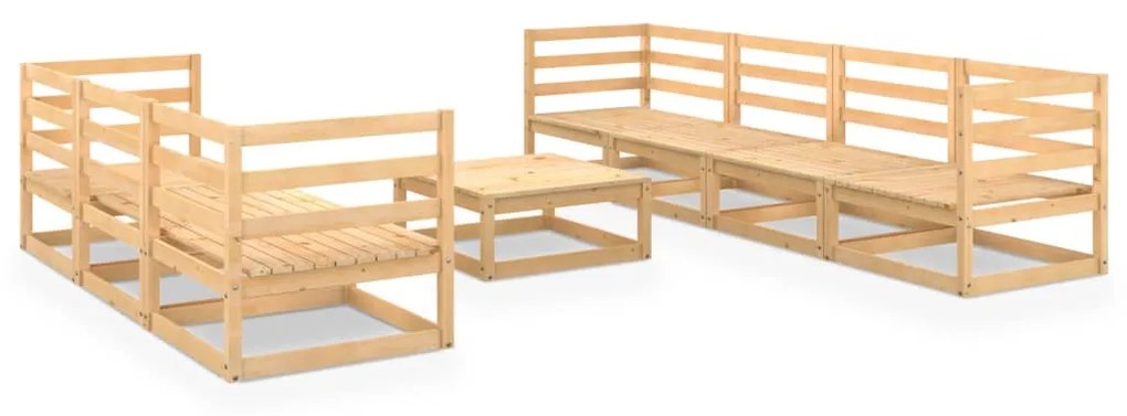 Set divani da giardino 8 pz in legno massello di pino