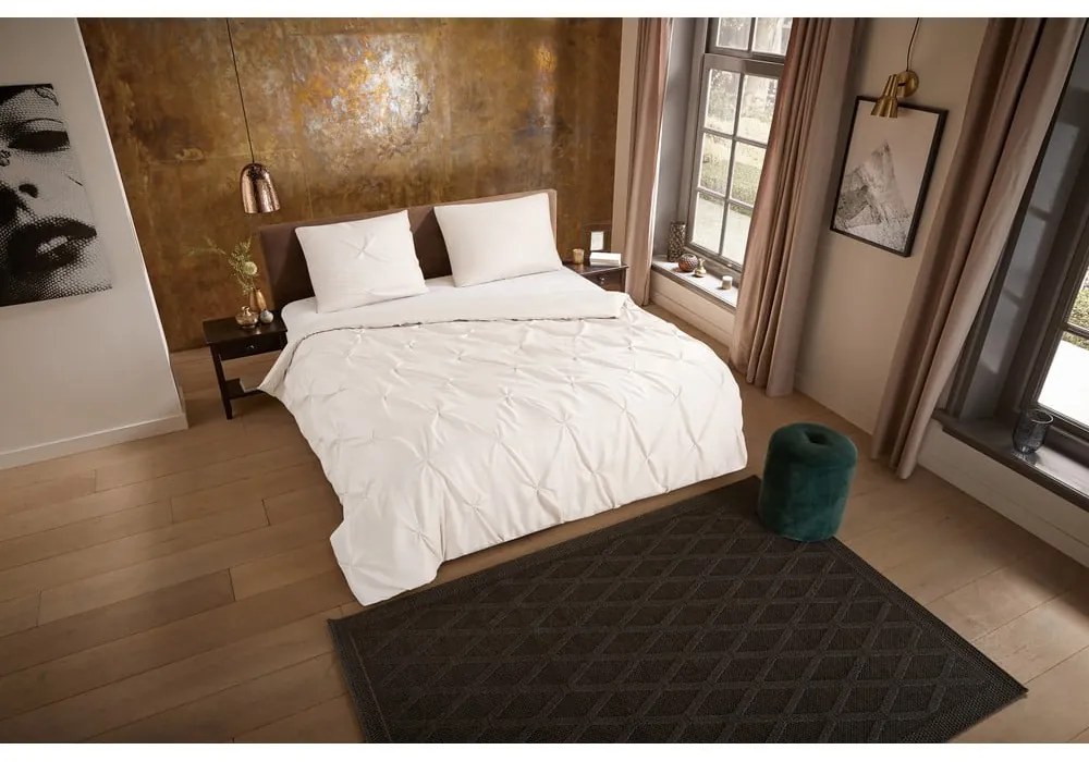 Set lenzuola letto una piazza e mezza in microfibra crema 140x220 cm Pure Elegance - Good Morning