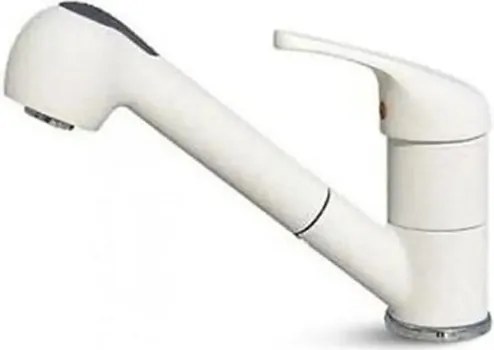 Rubinetto da cucina con doccetta diagonale Omega bianco verniciato opaco SCHOCK