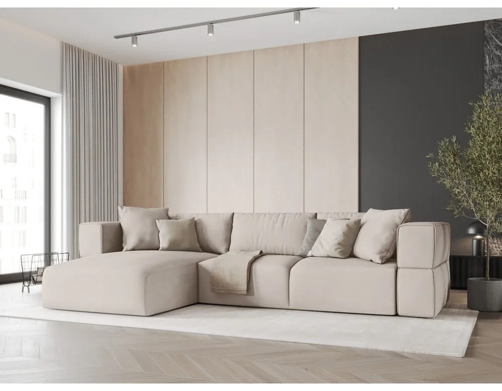 Divano angolare beige, angolo sinistro Esther - Milo Casa