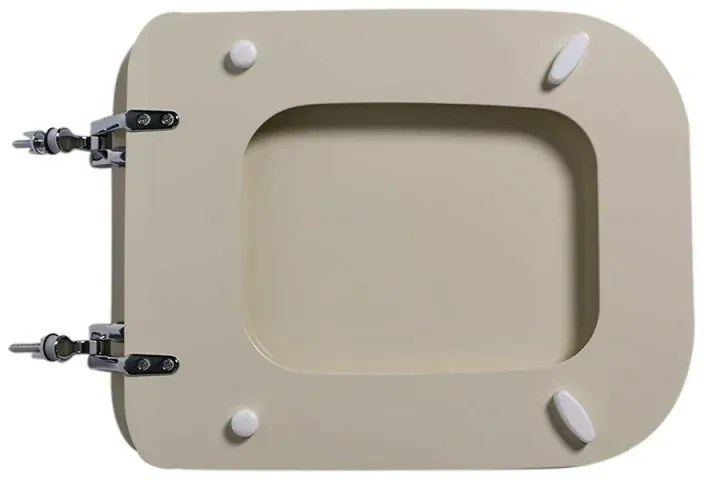 Copriwater champagne serie Conca Ideal Standard in legno rivestito con cerniere