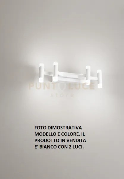 Applique  candles 2 luci in metallo e alluminio bianco led 12w 840l...