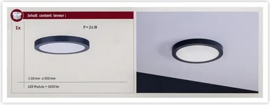 Paulmann 70988 - LED/22W Plafoniera ABIA 230V antracite