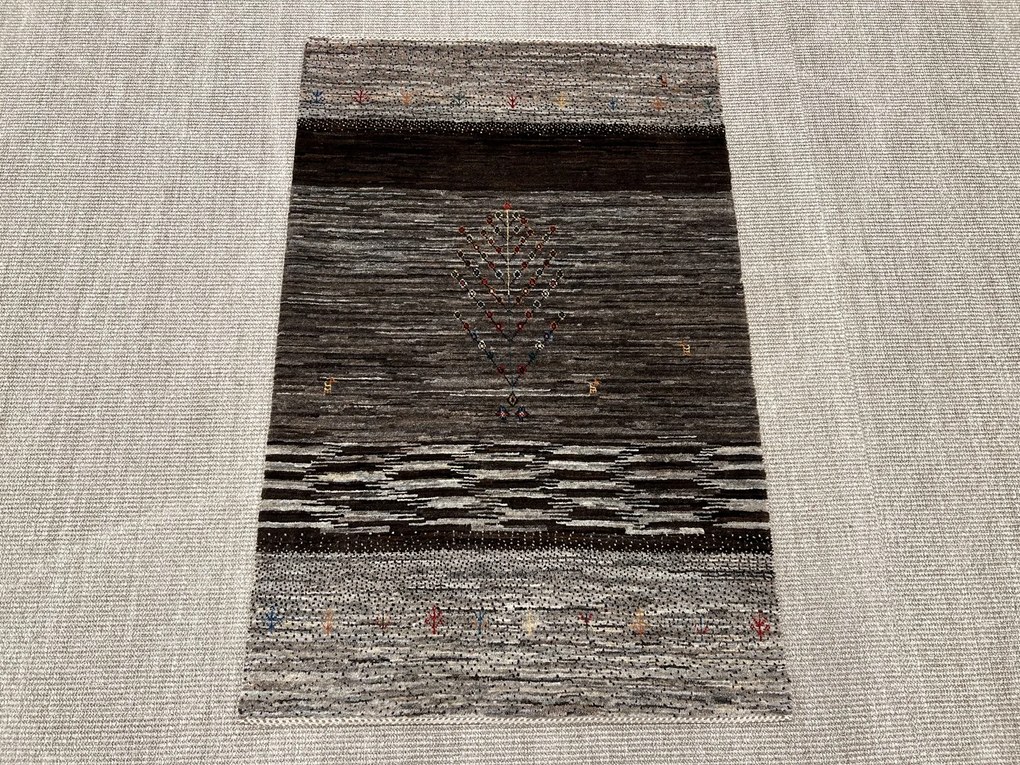 Loribaft Tappeto 80 x 120 Grigio (Iran) Annodato A Mano