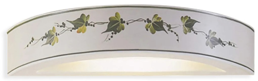 Applique Classica Trieste Bianco Decorato Filo Verde Prato 1 Luce R7S