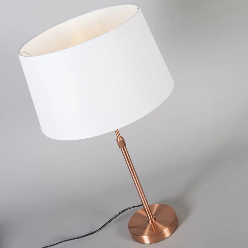 Lampada da tavolo in rame con paralume bianco 35 cm regolabile - Parte