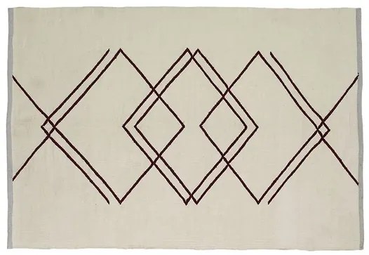 Rhomb Tappeto 120x180 White/Burgundy - Hübsch