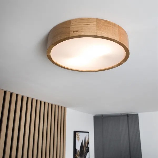 Brilagi - LED RGBW dimmerabile, plafoniera CARVALHO 2xE27/9W/230V Wi‑Fi rovere Ø 37,5 cm