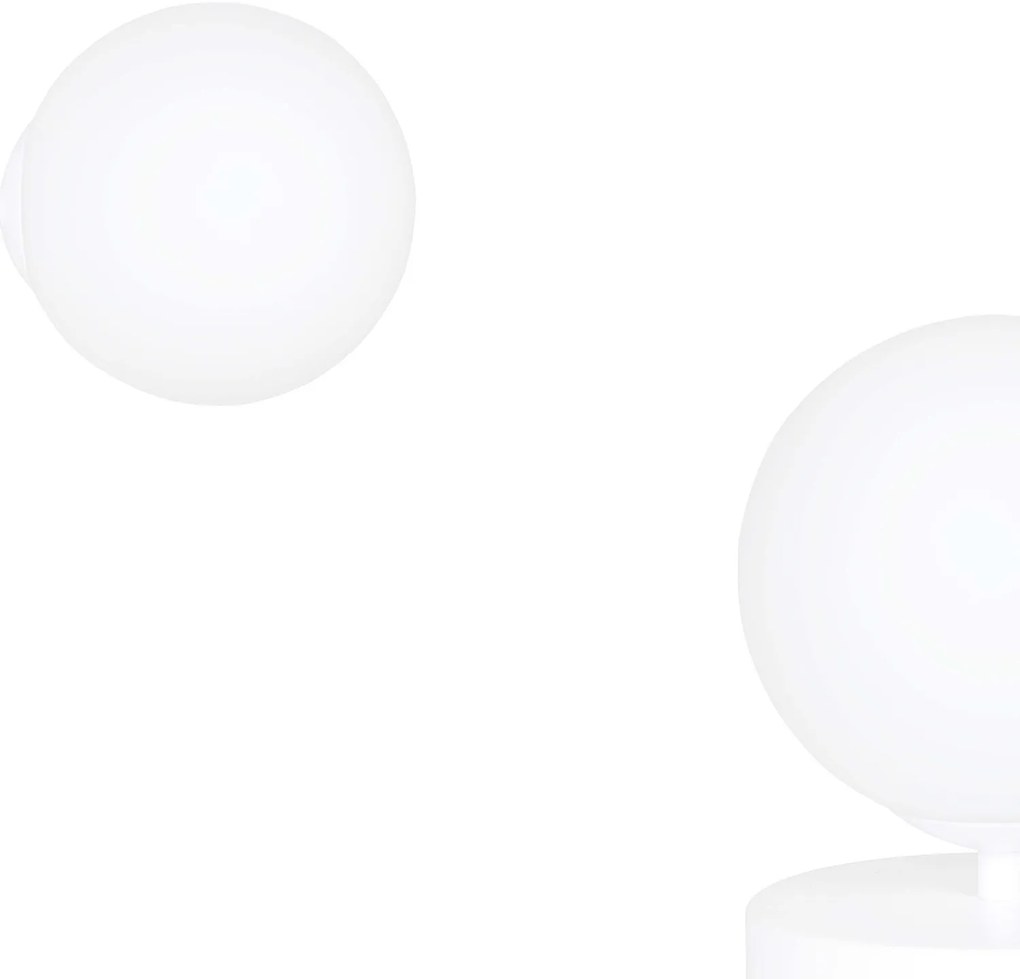 Applique A 1 Luce Hallador In Acciaio Bianco E Sfera In Vetro Opalino