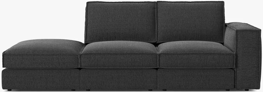Divano Pola 2 posti con pouf in tessuto strutturato – 259x103x88 cm
