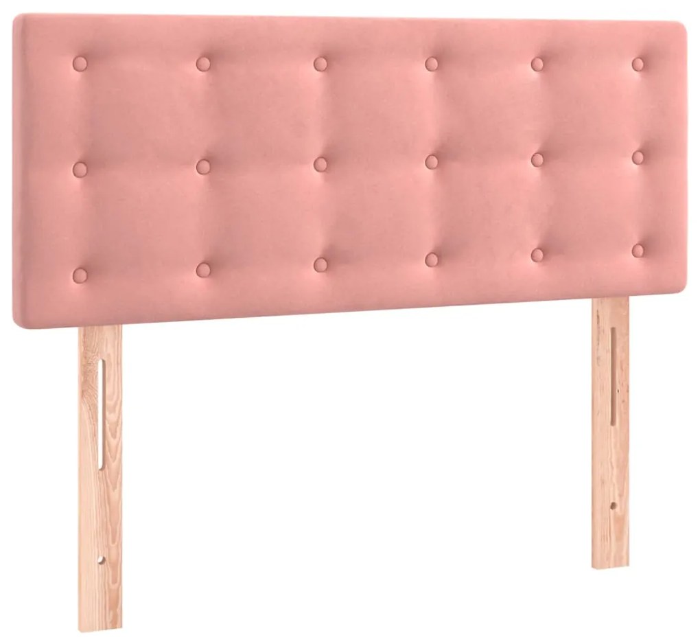 Testiera rosa 100x5x78/88 cm in velluto