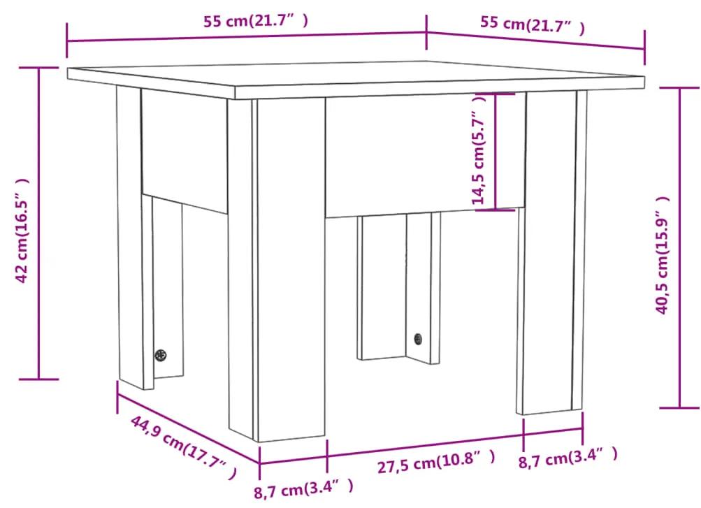 Tavolino da Salotto Bianco 55x55x42 cm in Legno Multistrato