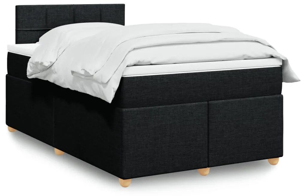 Giroletto A Molle Con Materasso Nero 120x200 Cm İn Tessuto /