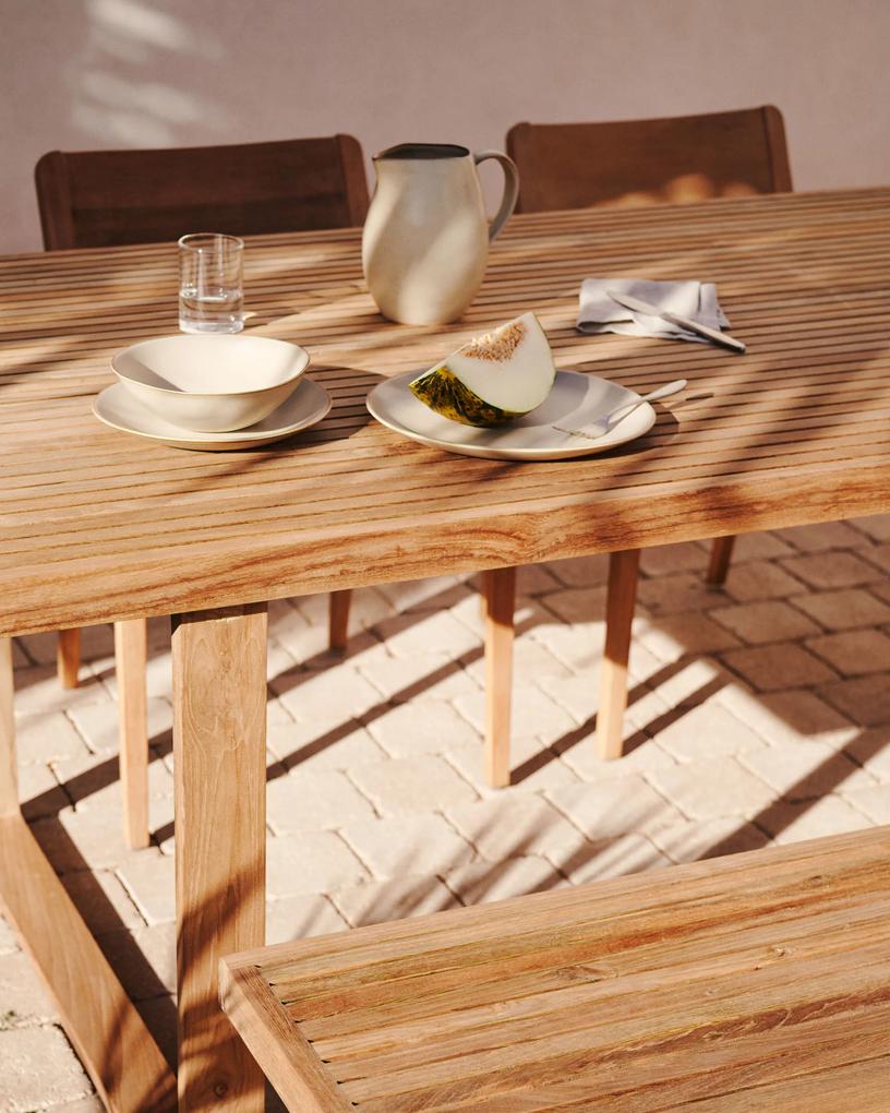 Kave Home - Tavolo Canadell 100% outdoor in legno massiccio di teak riciclato 220 x 100 cm