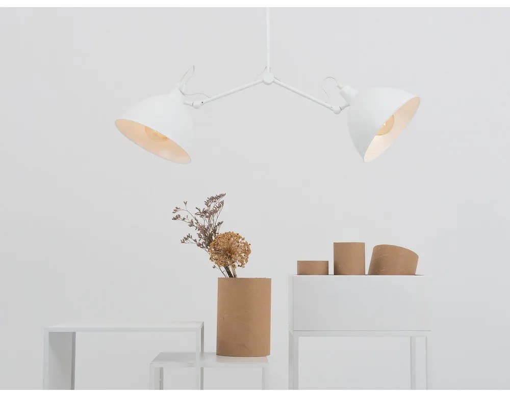 Lampada a sospensione bianca con paralume in metallo 104x104 cm Coben - CustomForm