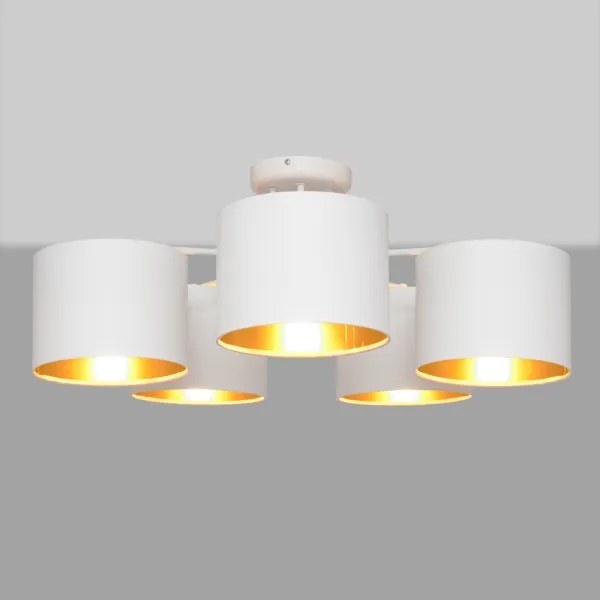 Lampadario a plafone ALBA 5xE27/15W/230V bianco/dorato