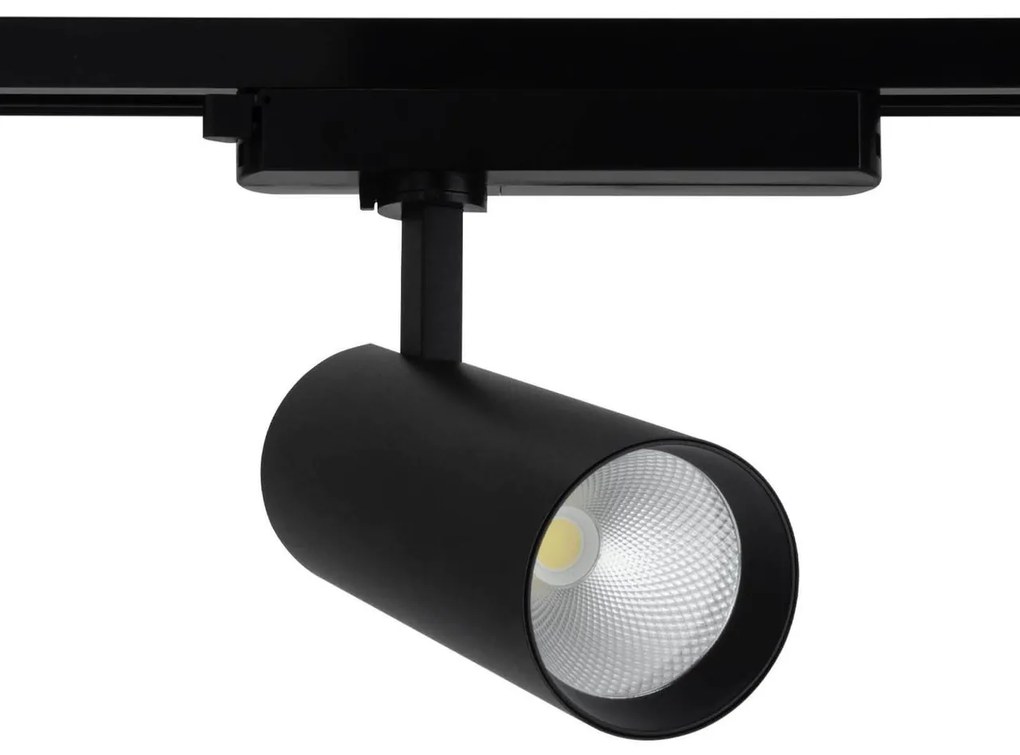 Faro LED 30W Monofase Nero 38°/60° 130lm/W CRI92 no Flickering Colore Bianco Naturale 4.000K