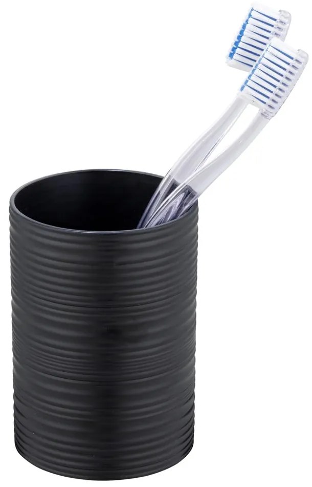 Portaspazzolino nero opaco in plastica Lyon – Allstar