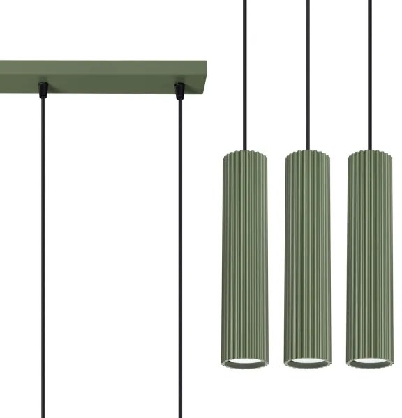 Sollux SL.1613 - Lampadario a sospensione con filo KARBON 3xGU10/10W/230V verde