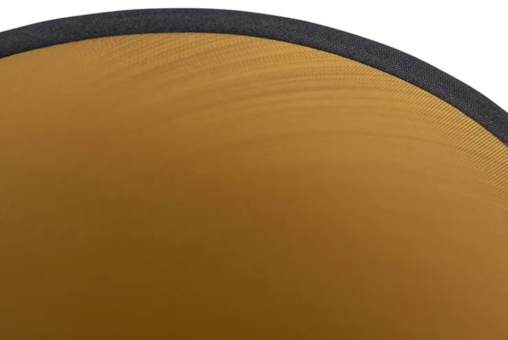 Paralume in cotone nero 20/15/13 con interno dorato