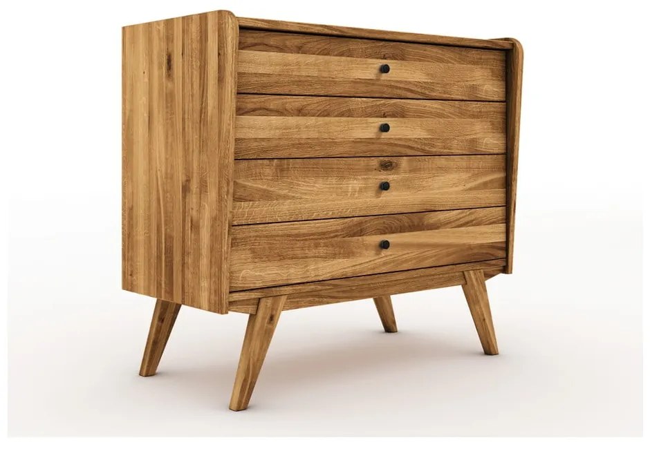 Cassettiera bassa in legno di quercia 100x90 cm Retro - The Beds