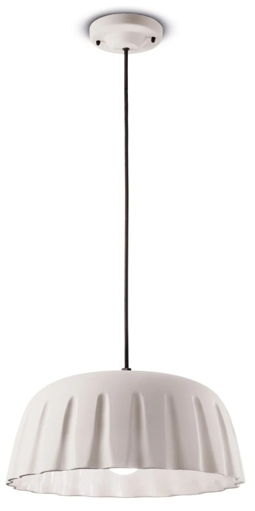 Ferroluce Decò  Madame Gres 1-light suspension  C2570 Bianco naturale