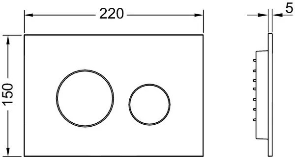 Tece TECEloop 9240922 placca di comando tecnologia a doppio scarico in plastica cromo lucido