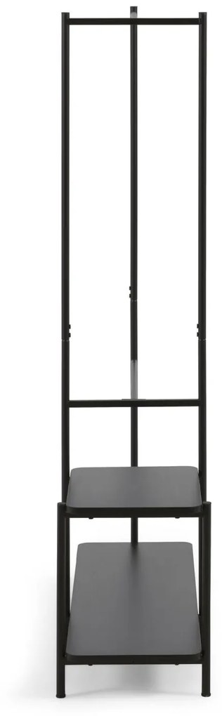 Kave Home - Stand appendiabiti Galatia con panca in melamina e metallo con finitura nera 100 x 150 cm