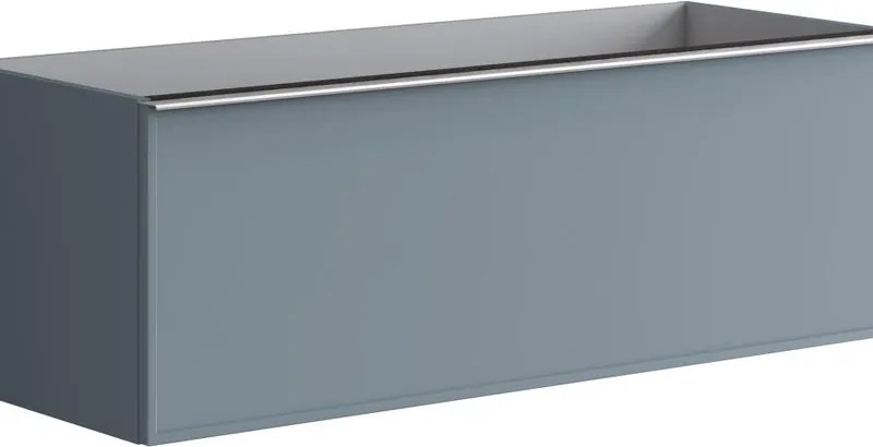 Mobile da bagno sospeso sotto lavabo L 120 x H 40 x P 45.5 cm indaco laccato, 2 cassetti Pixel frame