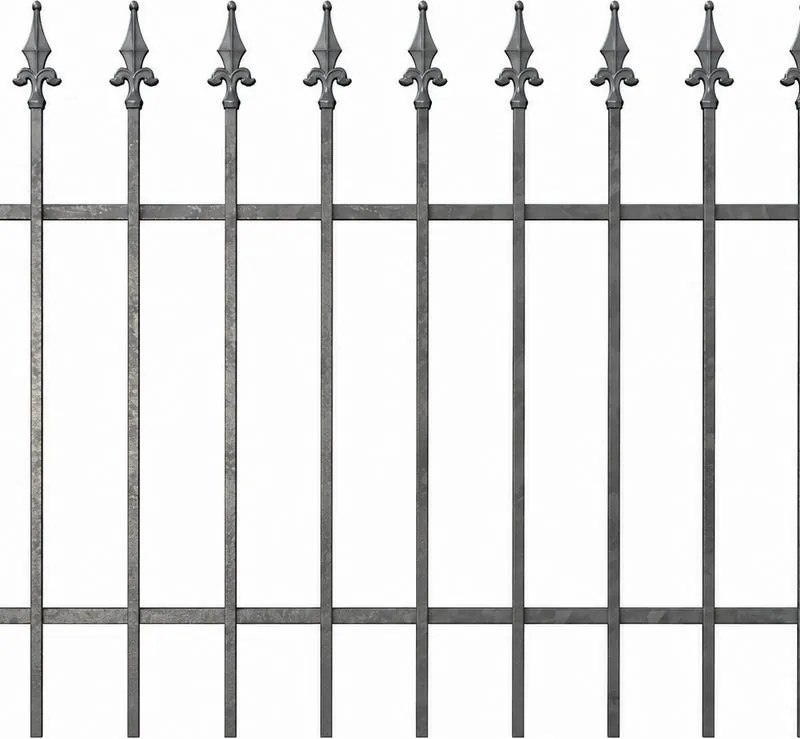 Recinzione dritta in ferro finitura zincato L 196 x H 100 cm