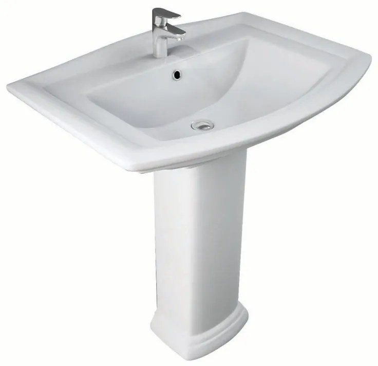 Lavabo sospeso rettangolare Washington L 50.5 x H 25 x P 50.5 cm in ceramica bianco