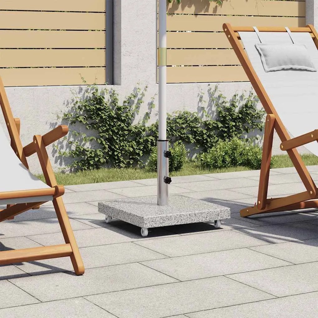 Base Per Ombrellone İn Granito 30 Kg Quadrata Grigia /