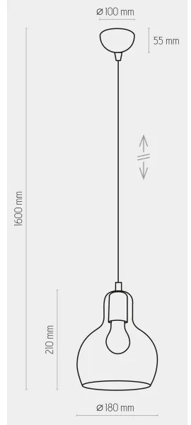 Lampadario a sospensione con filo MANGO 1xE27/60W/230V