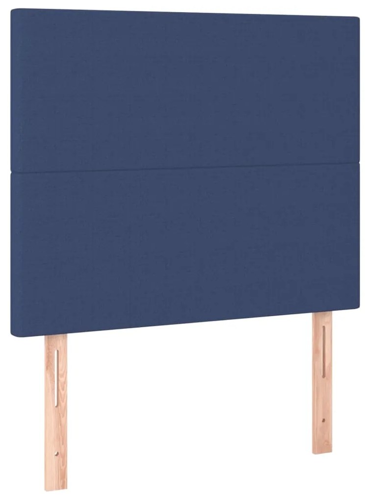 Testiera 2 pz blu 100x5x78/88 cm in tessuto