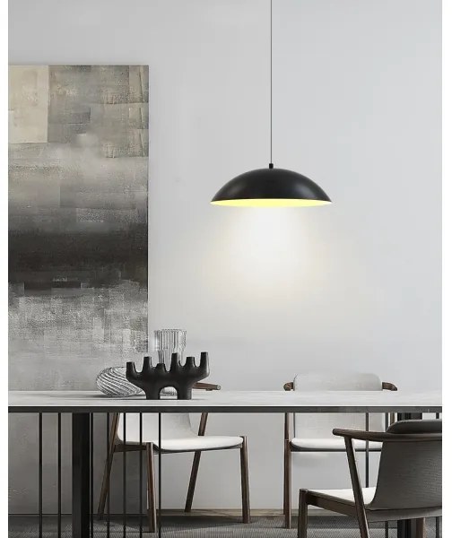 Wofi 6001-104 - Lampadario a sospensione con filo LED dimmerabile ROSCOFF LED/19W/230V nero/oro