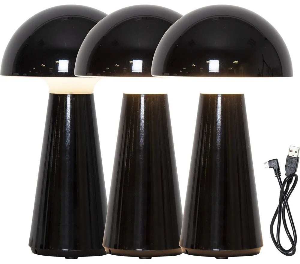 Lampada da tavolo dimmerabile a LED nera (altezza 28 cm) Mushroom - Star Trading