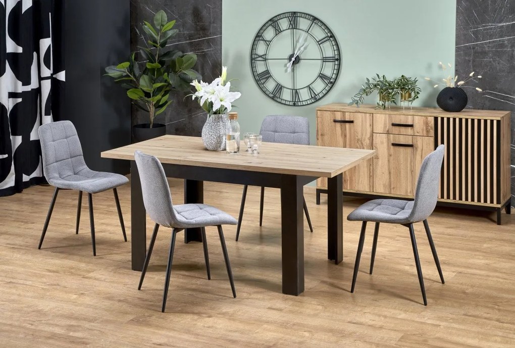 Tavolo allungabile Bagio in rovere castagno/nero - L120-160 cm