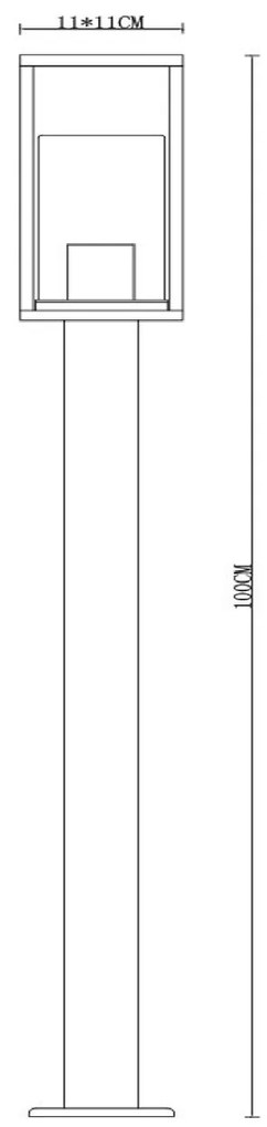 Paletto da Giardino Bianco 100cm Base E27 - Serie PRISM Colore Bianco