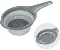 Scolapasta salvaspazio pieghevole grigio con manico