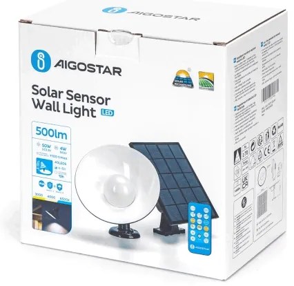 Aigostar - Luce solare a LED con sensore LED/3,2V 3000K/4000K/6500K IP65 + +TC