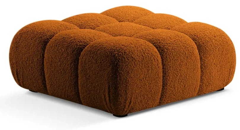 Poggiapiedi modulare arancione in tessuto bouclé Bellis - Micadoni Home