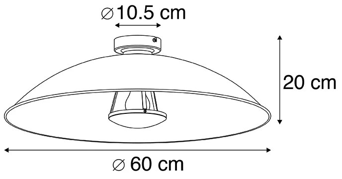 Plafoniera vintage nera con oro 60 cm - Emilienne