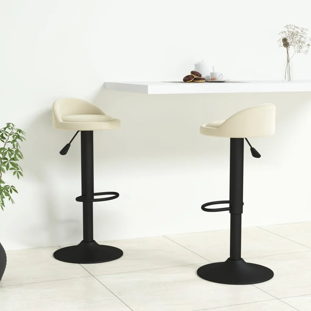 Sgabelli Da Bar 2 Pz İn Velluto Crema /