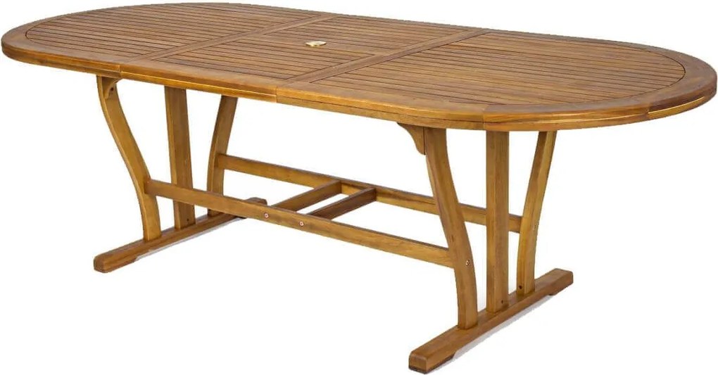 TURRIS - set tavolo in legno massiccio di acacia cm 180/240 x 100 x 74 h con 4 sedie e 2 poltrone Mulier