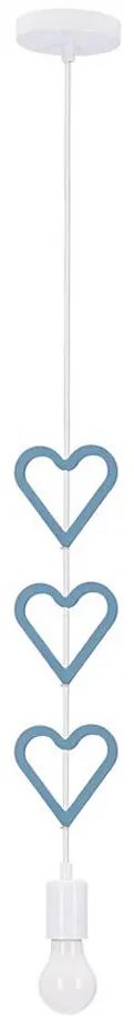 Lampadario per bambini HETS, a sospensione con cavo, 1xE27/20W/230V, blu/bianco