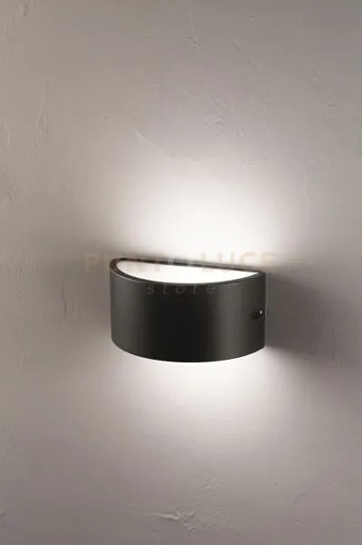 Applique linus nera 1 luce attacco e27 l.25cm biemissione ip44