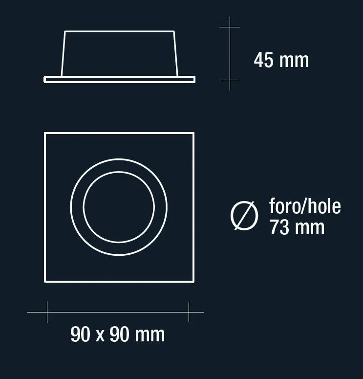 Vivida faretto quadro bianco orientabile 7w 590lm