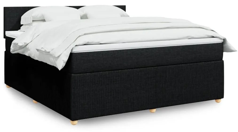Giroletto A Molle Con Materasso Nero 180x200 Cm İn Tessuto /