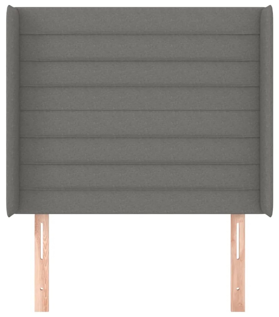 Testiera ad orecchio grigio scuro 93x16x118/128 cm in tessuto