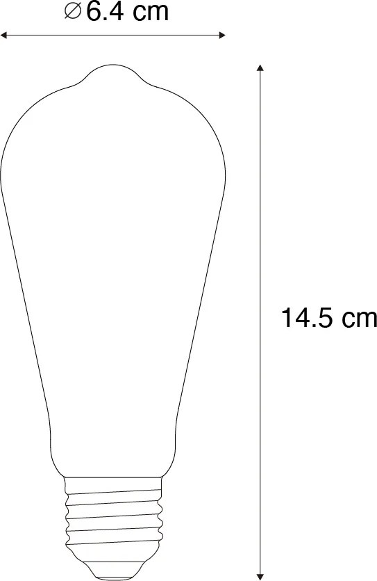 Set di 5 lampadine LED E27 ST64 trasparenti 3,8W 806 lm 3000K